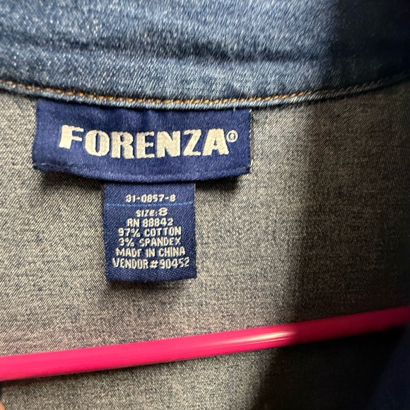 Vintage Forenza One Piece Jean Pantsuit Size 8 - Picture 6 of 8